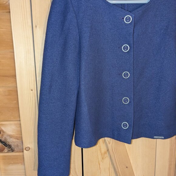 Geiger Boiled Wool Purple Cardigan Sweater Jacket Button Womens Size 38 Med / Lg - Picture 4 of 12